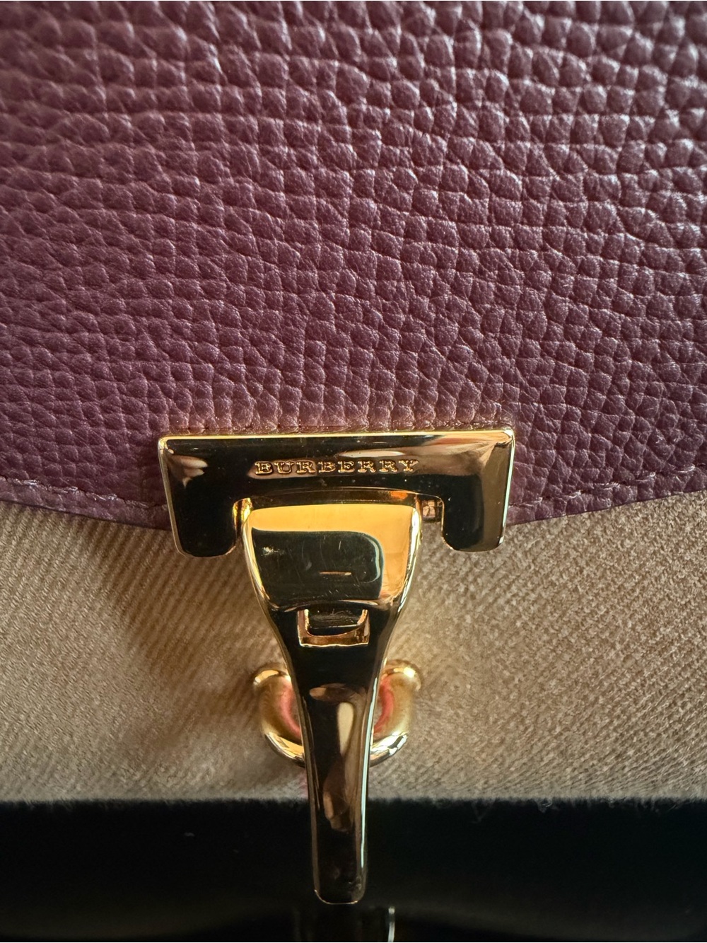 NWT Burberry Classic Check Crossbody Bag in Plum with Gold Hardware - Picture 2 of 9